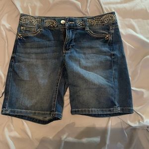 WHBM jean shorts w rhinestones